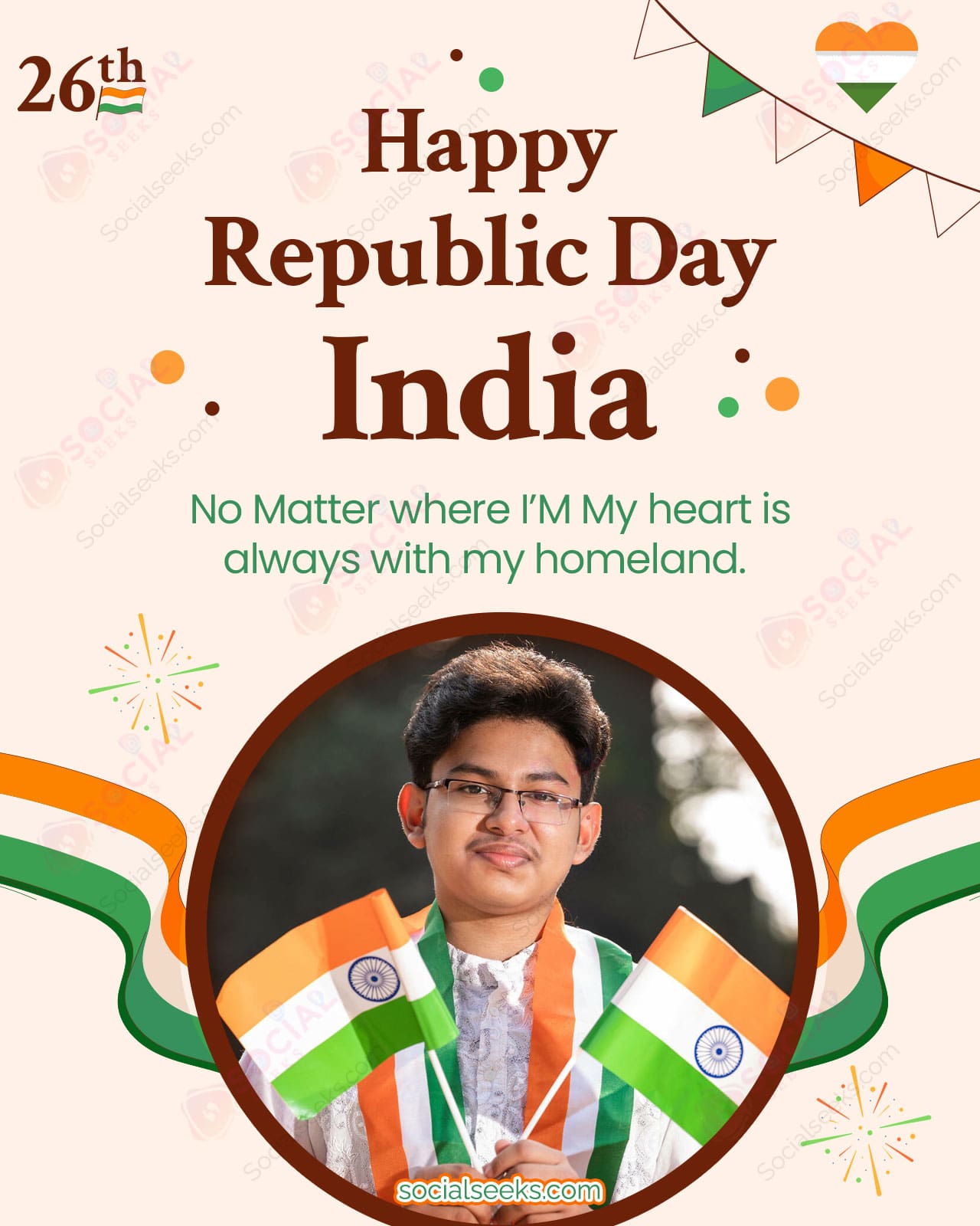 Personalize Happy Republic Day Of India Photo Frame