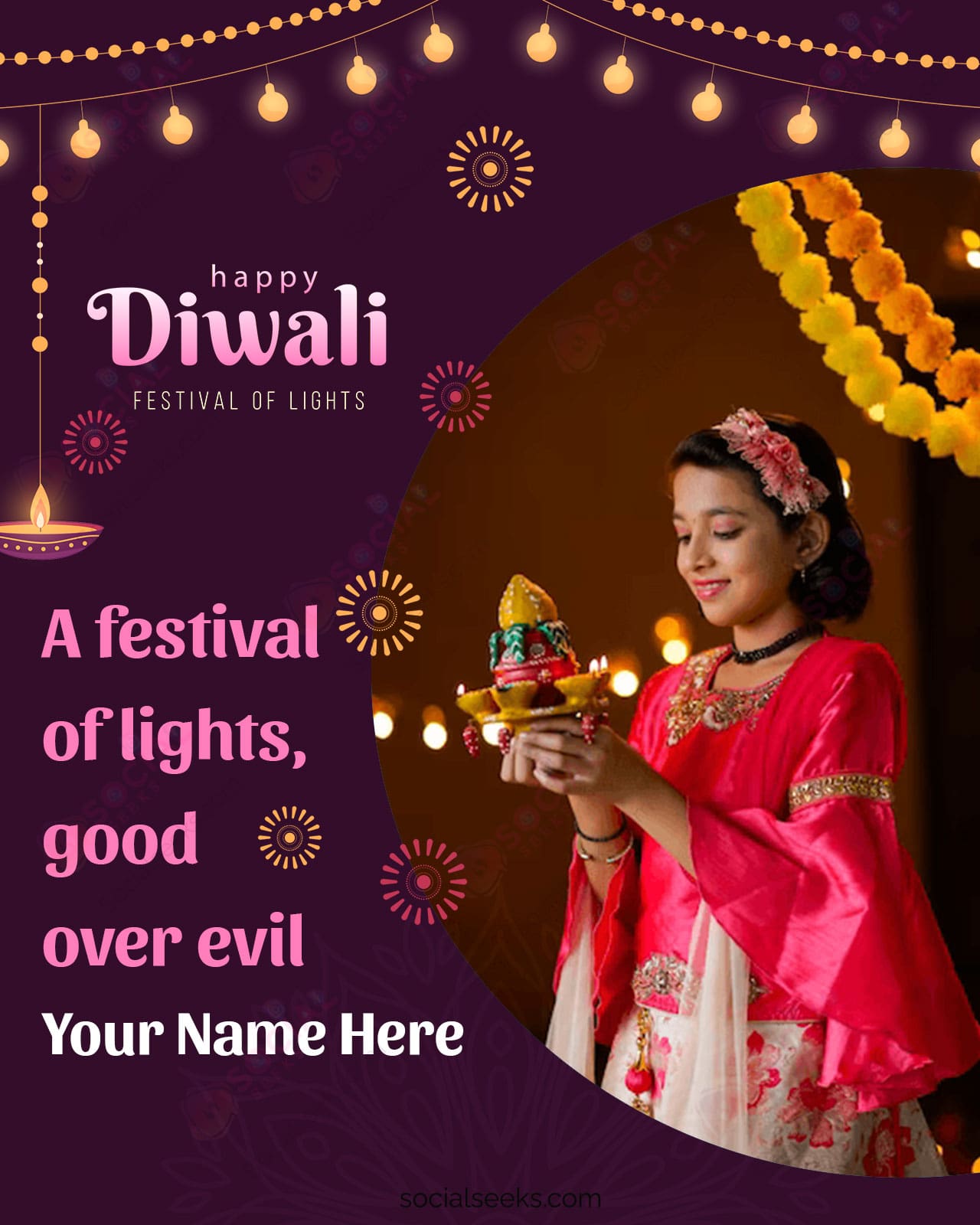 Online Photo Editor For Happy Diwali Wishes Cards