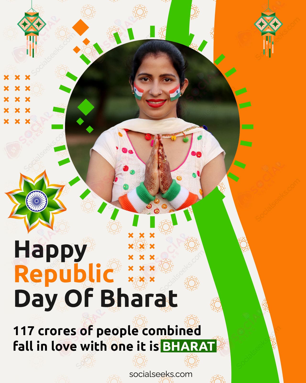 Personalize Happy Republic Day Of Bharat Photo Frame