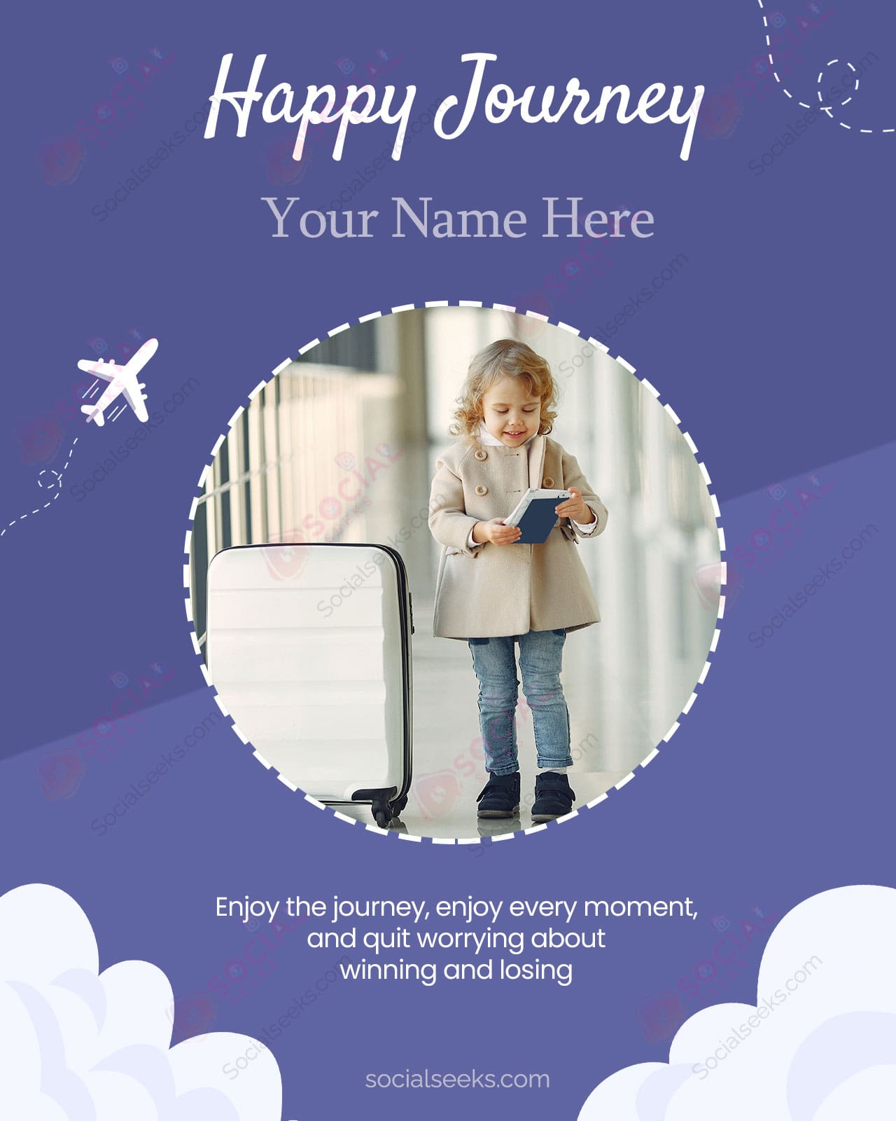 Happy Journey Wishes Greetings and Photo Frames With Name