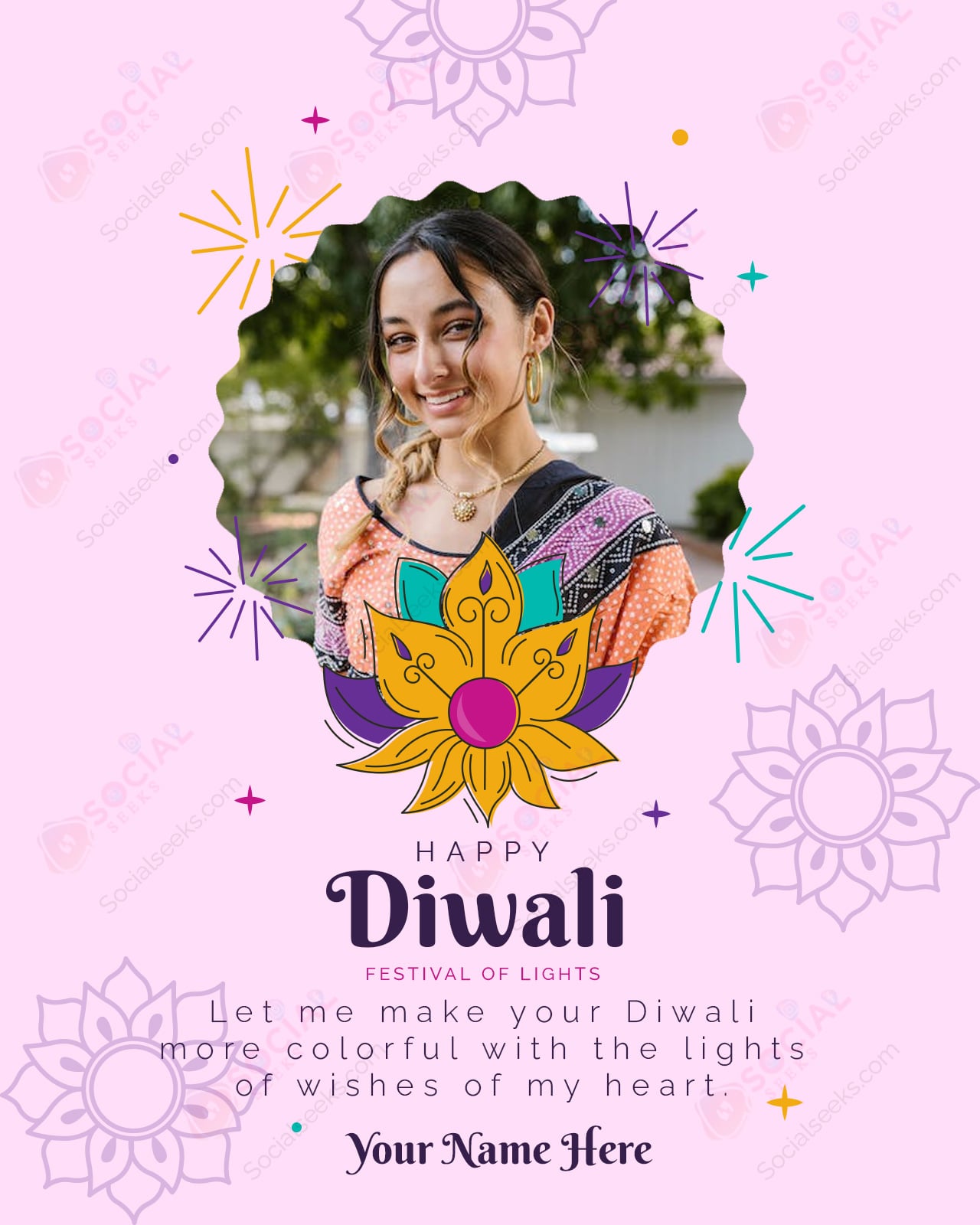 Photo Frame Maker For Diwali Wishes