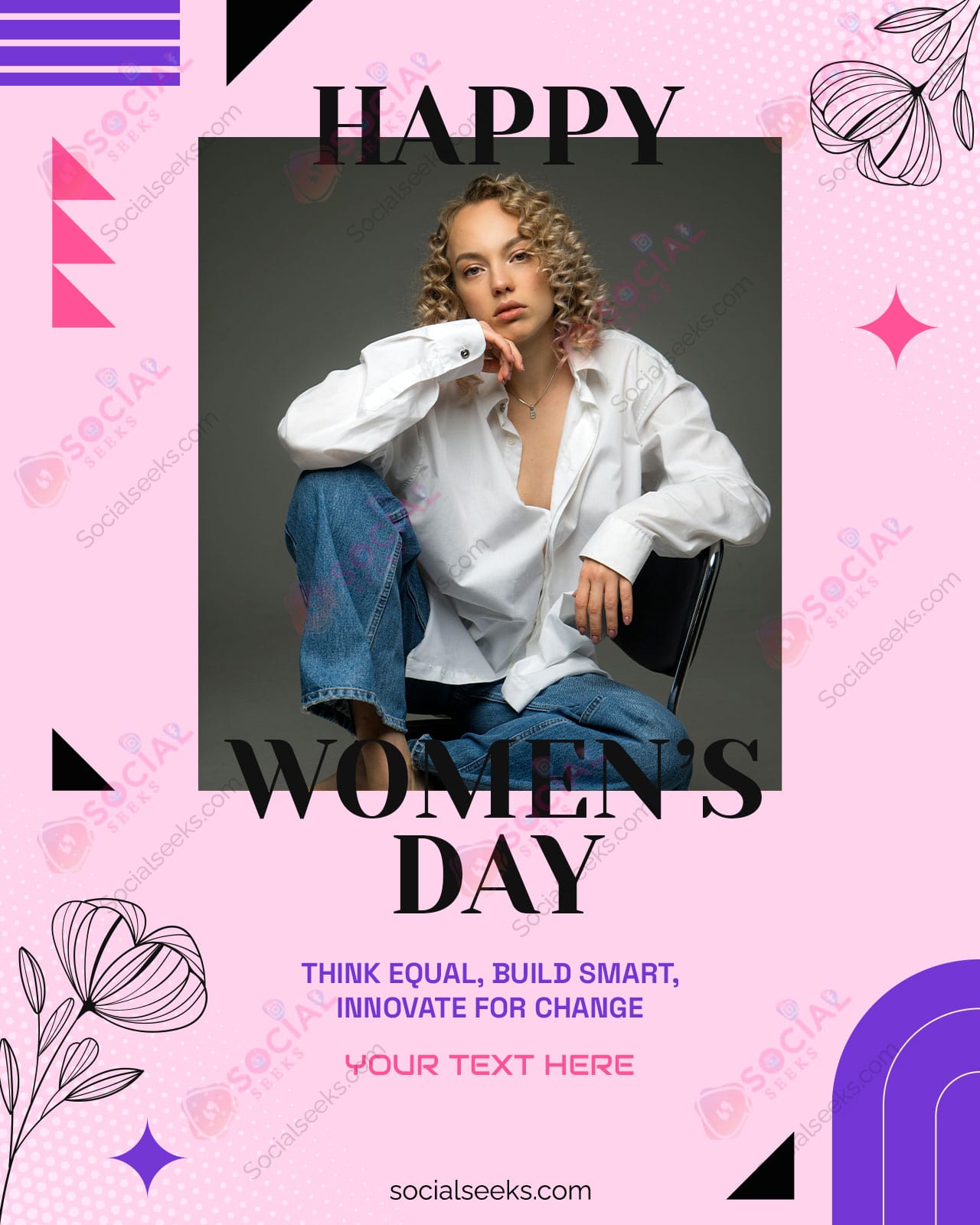 Free Customize Women’s Day Greetings Card With Name & Photo