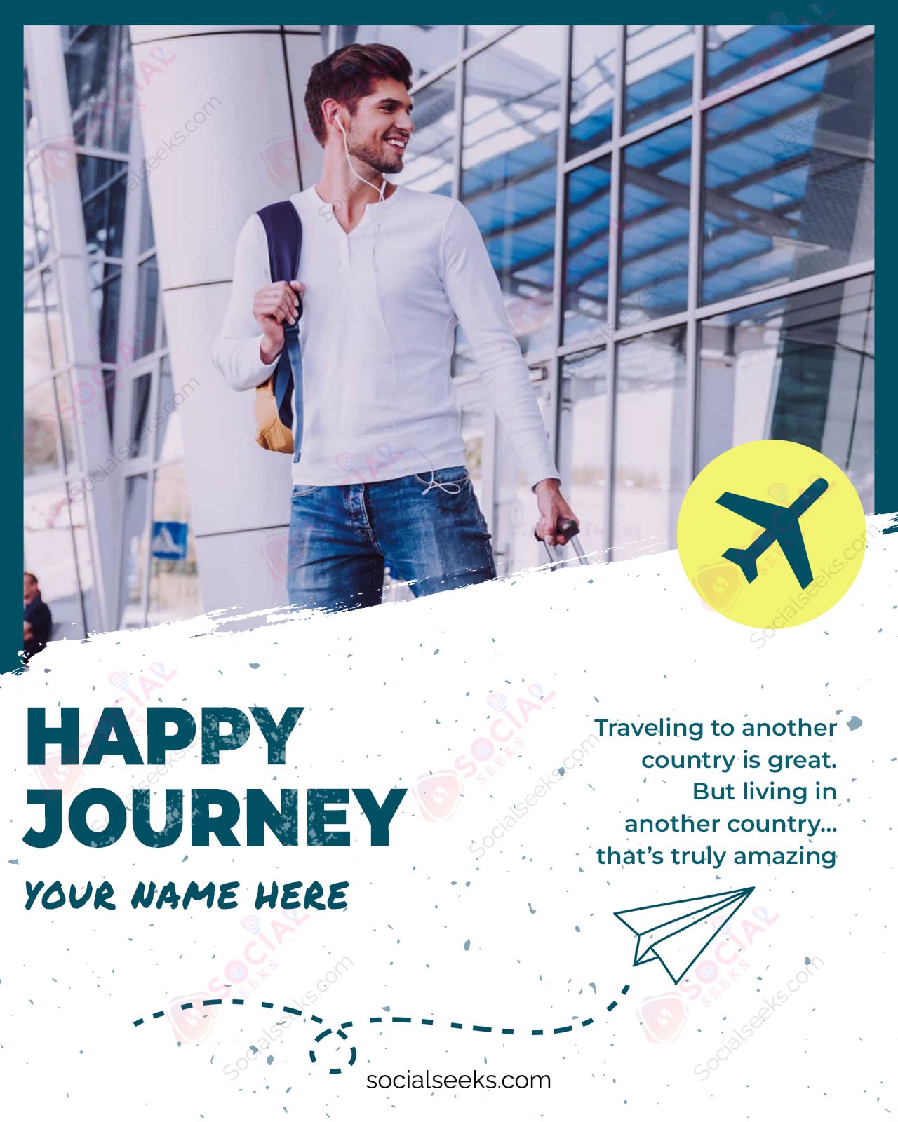 Have A Nice Journey Wishes Greeting With Name and Photo