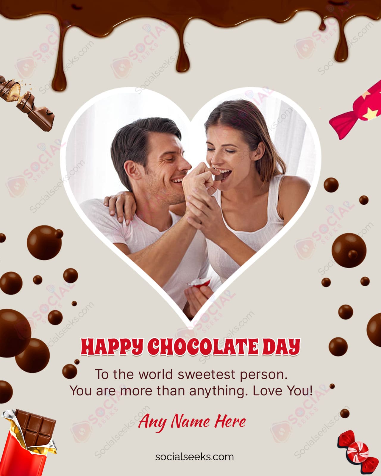 Happy Chocolate Day With Love Name & Photo Create Free