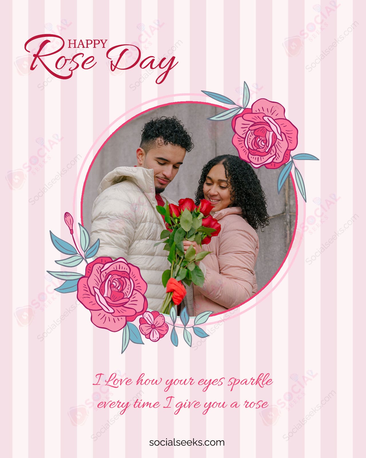 Rose Day Wishes Photo Frame Maker Online