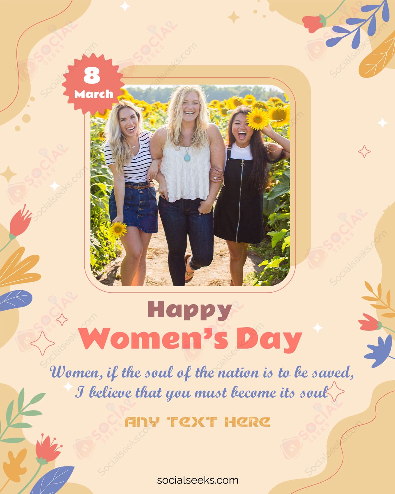 Free Create Women's Day Greeting Card With Photo and Name