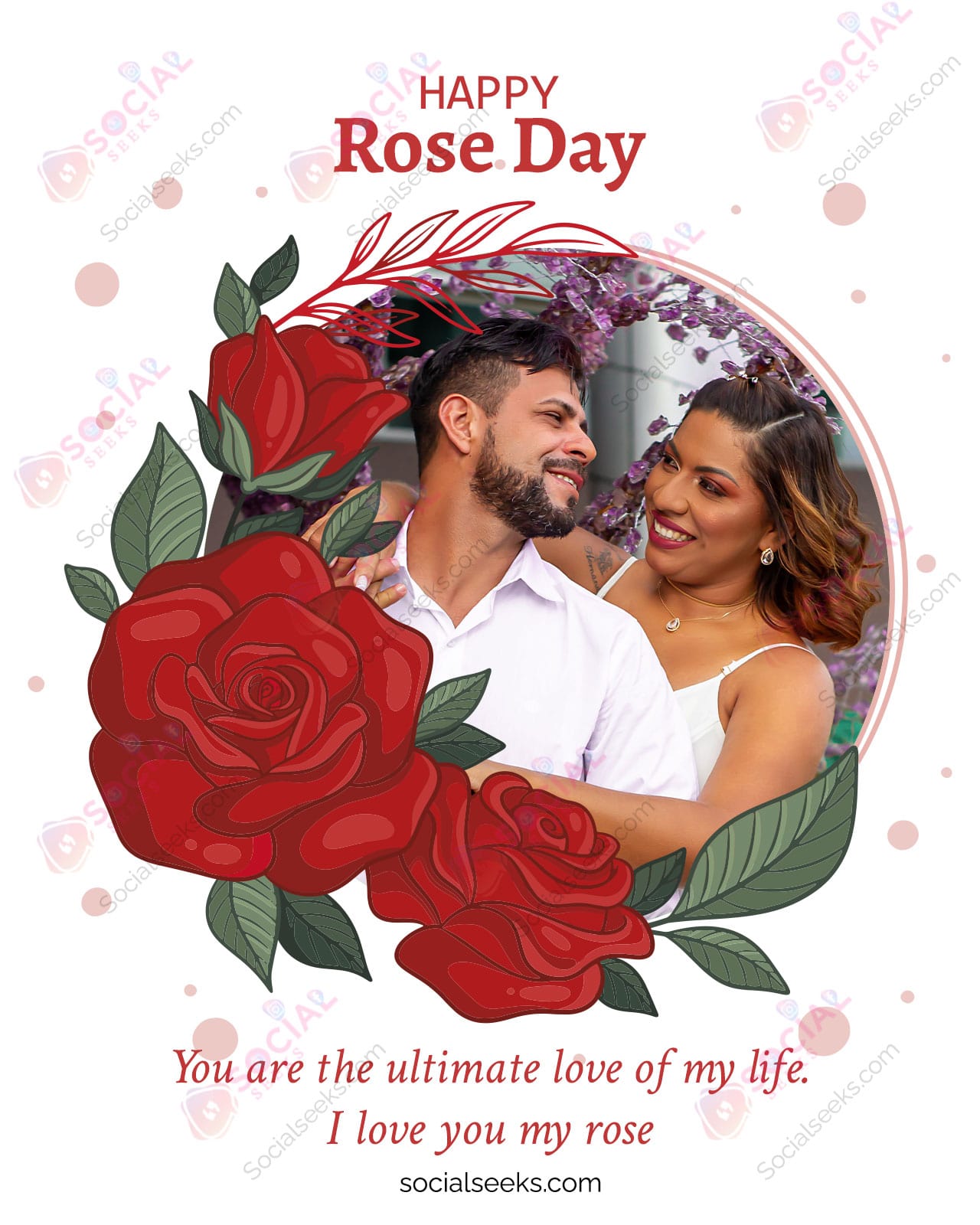 Happy Rose Day Photo Frames For Valentine Weeks Greeting Cards
