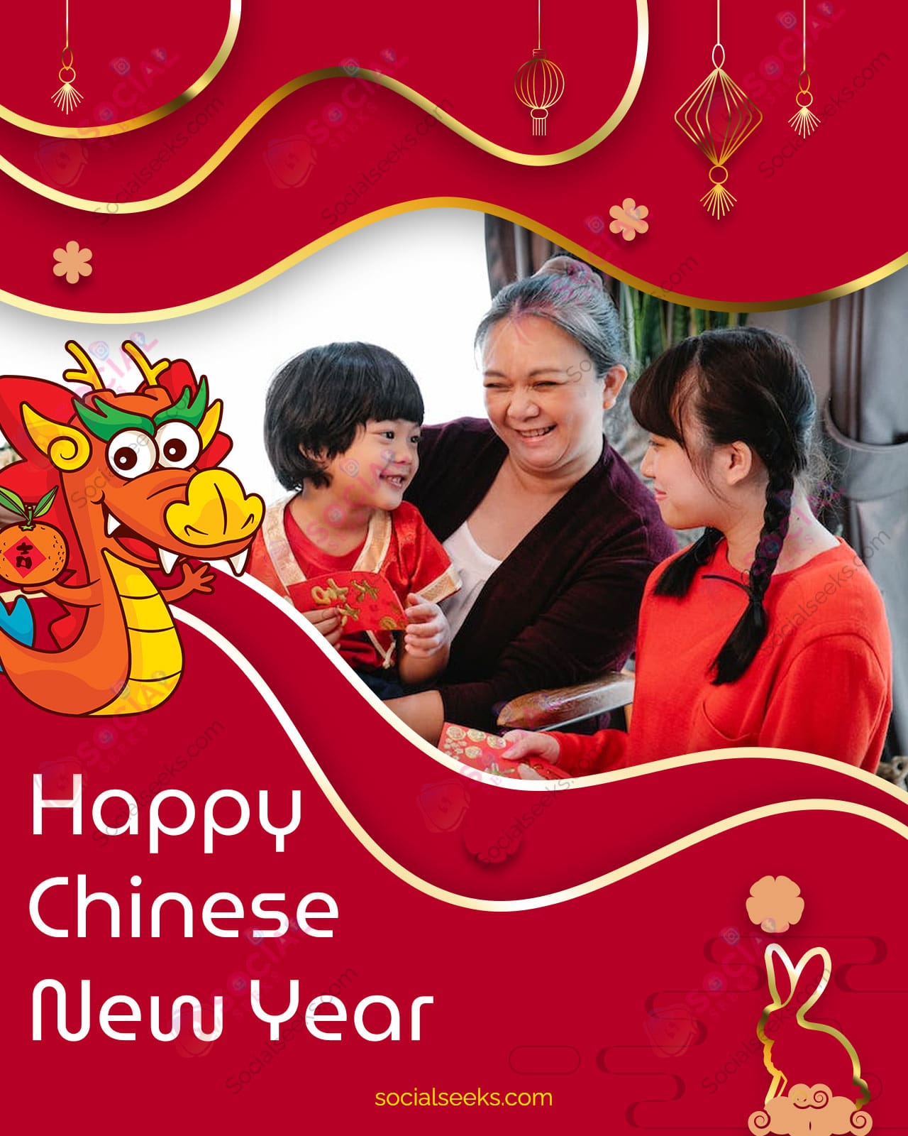 Personalized Happy Chinese New Year Greeting Cards