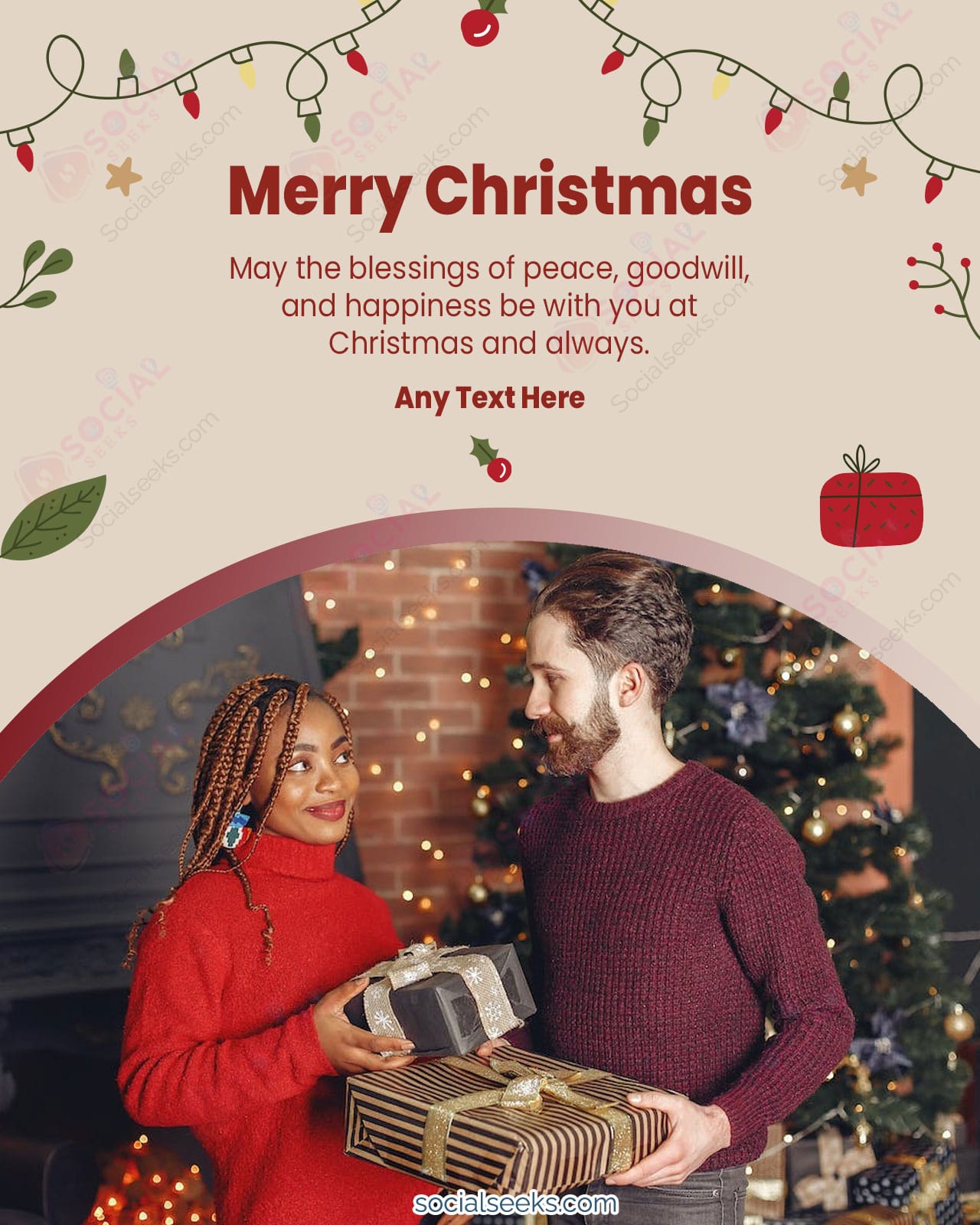 Xmas Greeting Cards With Customized Images