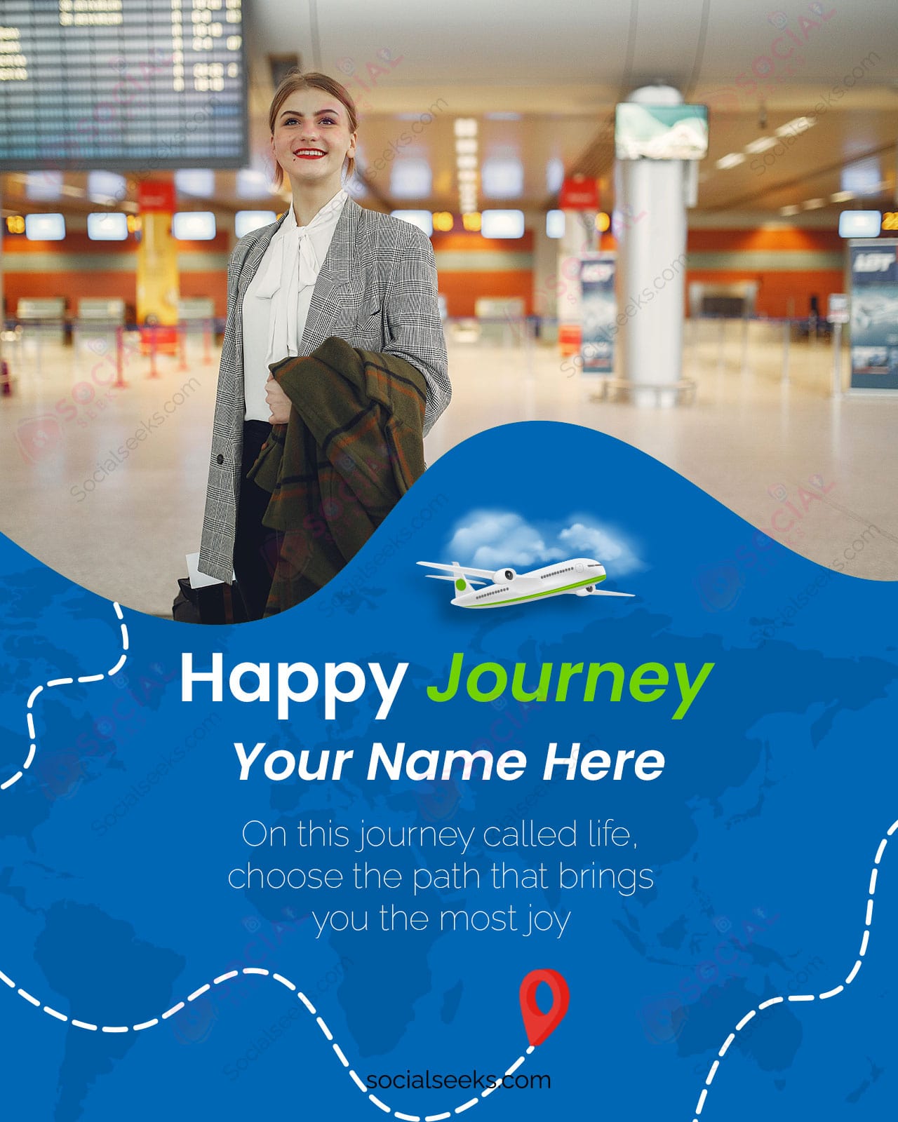 Sending your Safe Journey Customized Wishes to friends and family with photo and name