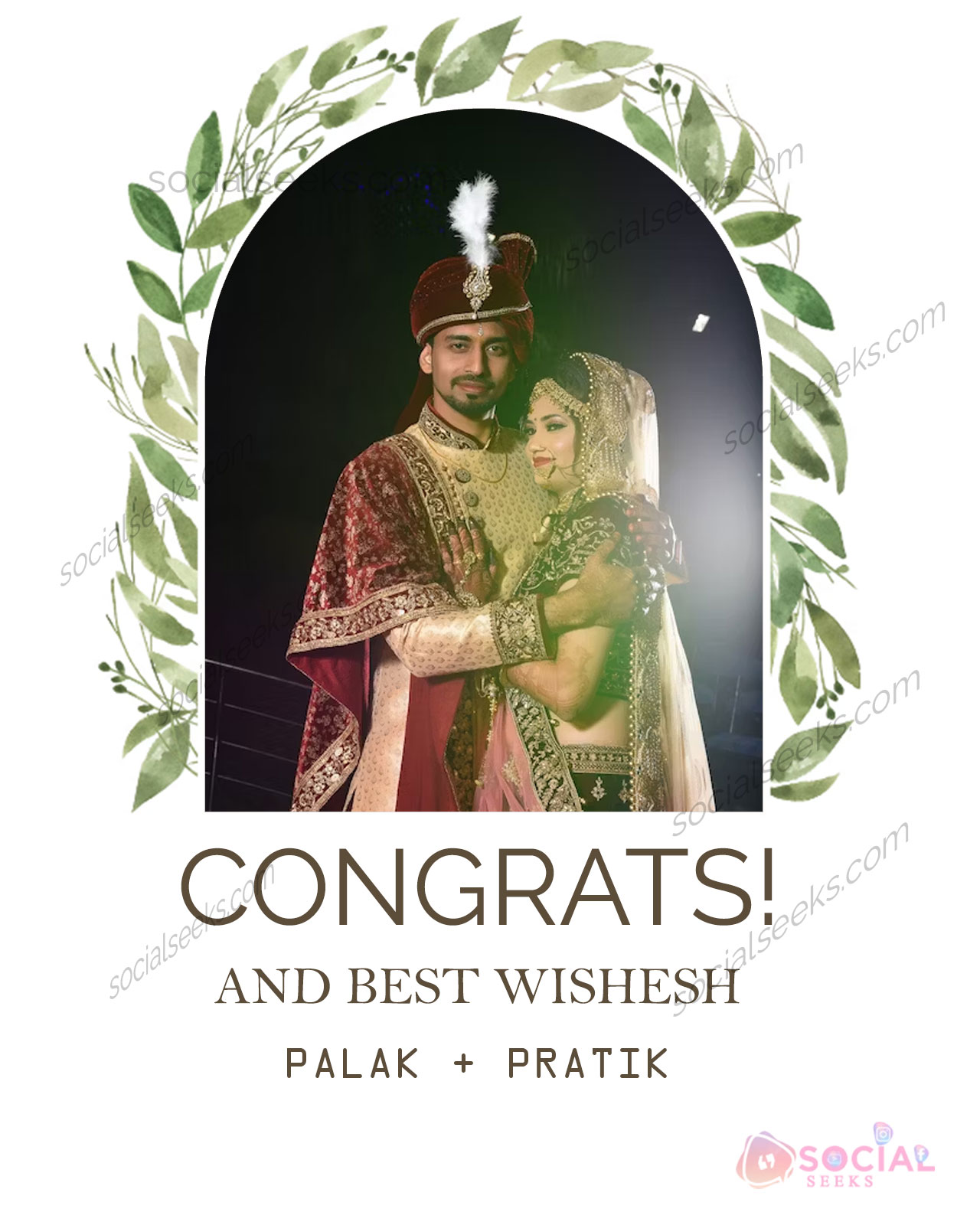 Feathery Ferns - Wedding Congratulations Card