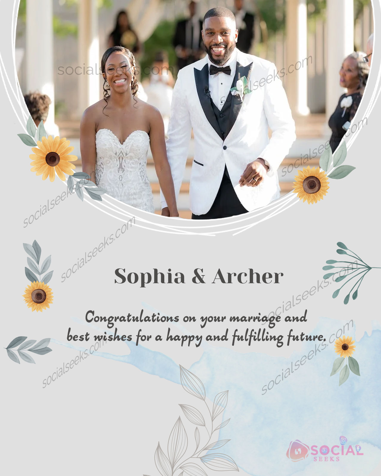 Best Wedding Congratulations Message Cards With Photo and Name